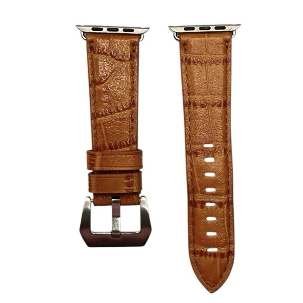 LEATHER Croc Embossed Strap for Apple Smart Watch 38mm 40mm 41mm Classic NWOT